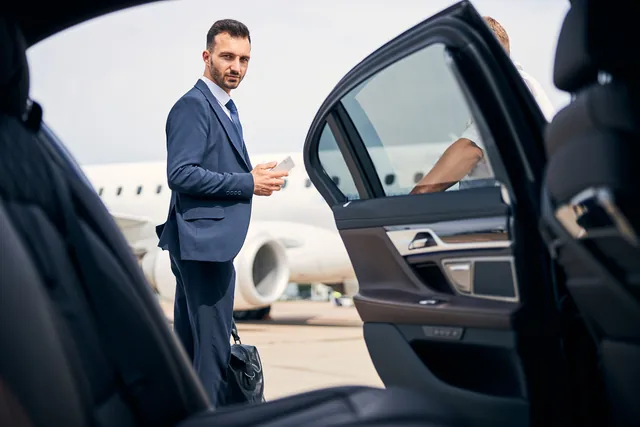 Private aircraft and chauffeured car